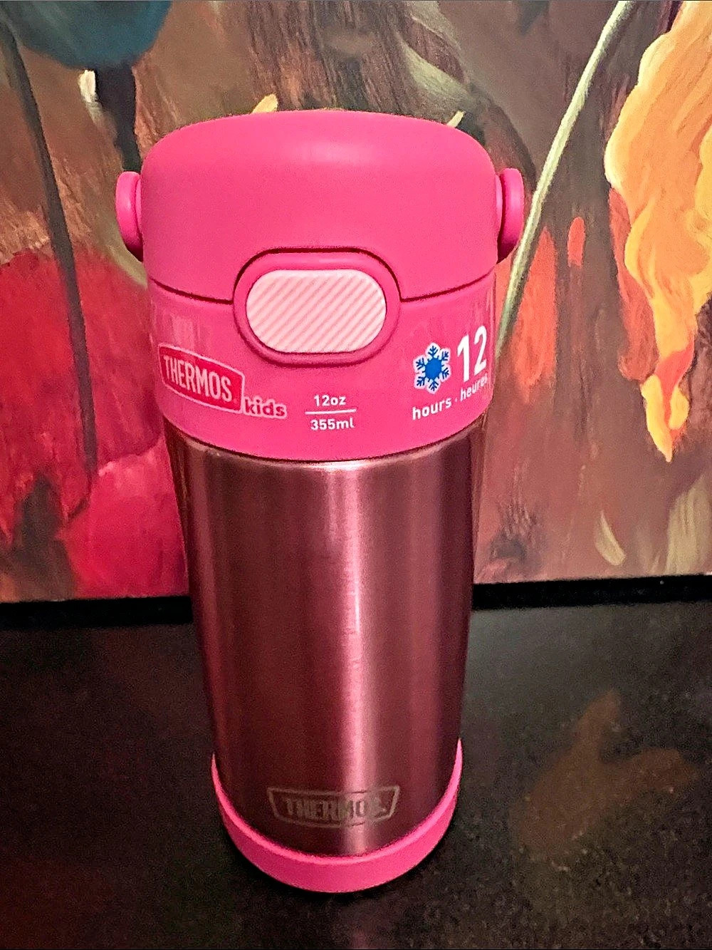 NWOT THERMOS FUNtainer Kids 12 oz bottle Kids 12 oz Pink Bottle
